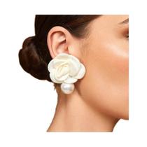 Brincos Femininos Grandes com Pérolas Rosas - Joias Românticas para Casamento Brincos Femininos Grandes com Pérolas Rosas - Joias Românticas para Casamento