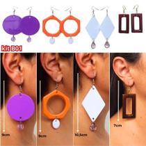 Brincos femininos incríveis 4 pares em diversos tamanhos e cores Brincos femininos incríveis 4 pares em diversos tamanhos e cores