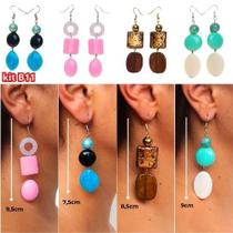 Brincos femininos incríveis 4 pares em diversos tamanhos e cores Brincos femininos incríveis 4 pares em diversos tamanhos e cores