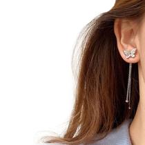 Brincos Femininos Longo Franja Borboleta Brilho Luxo Strass Brincos Femininos Longo Franja Borboleta Brilho Luxo Strass
