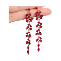 Brincos Femininos Longos Com Franjas E Folhas De Diamante, 2 Peças, Acessórios Para Vestidos De