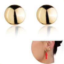 Brincos Femininos Semi Joias Ponteira Redonda Banho Ouro 18k Rodio Branco Garantia acessórios casamento noiva festa formatura Brincos Femininos Semi Joias Ponteira Redonda Banho Ouro 18k Rodio Branco Garantia acessórios casamento noiva festa formatura