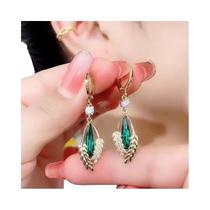 Brincos Femininos Vintage com Cristais Verdes - Borboleta em Prata 925