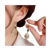 Brincos Femininos Vintage com Cristais Verdes - Borboleta em Prata 925