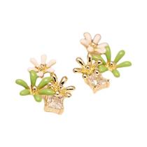 Brincos Femininos Vintage com Cristais Verdes - Borboleta em Prata 925