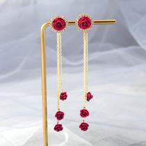 Brincos Flor Dourado Strass Sobrepor Delicado Feminino Rosa - Brincos Flor Dourado Strass Sobrepor Delicado Feminino Rosa -