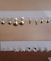 Brincos folheado a ouro 18k e Ródio branco