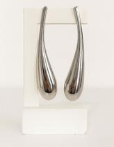 Brincos folheados a ouro e prata orgânico gota alongado Brincos folheados a ouro e prata orgânico gota alongado