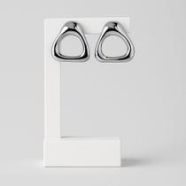 Brincos folheados a ouro e prata triangular orgânico tendencia Brincos folheados a ouro e prata triangular orgânico tendencia