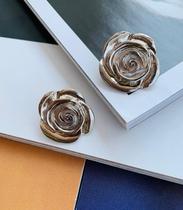 Brincos folheados brinco de base Prata Flor Rosa trabalhada