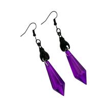 Brincos Geométricos De Cristal Com Gota De Sangue De Morcego Gótico, Joias Vintage De Bruxa