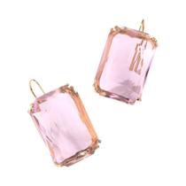 Brincos Geométricos de Cristal - Joias Transparantes e Multicoloridas para Mulheres