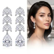 Brincos Gota Cristal Minimalista Zirconia Delicada Luxo Casual Brincos Gota Cristal Minimalista Zirconia Delicada Luxo Casual