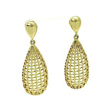 Brincos Gota Tramada Banho De Ouro 18k 974 Brincos Gota Tramada Banho De Ouro 18k 974
