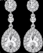 Brincos Gotas de Cristal 5cm Luxo para Noivas, Festas... Brincos Gotas de Cristal 5cm Luxo para Noivas, Festas...