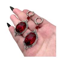 Brincos Góticos De Camafeu Com Gota De Sangue De Vampiro Para Mulheres, Acessórios Punk Vitorianos