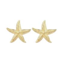 Brincos Grandes De Estrela-do-mar Dourada Estilo Boho Para Mulheres, Joias Modernas De Verão Brincos Grandes De Estrela-do-mar Dourada Estilo Boho Para Mulheres, Joias Modernas De Verão