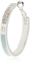 Brincos GUESS Silvertone Pave Crystal Glass Stone Hoop
