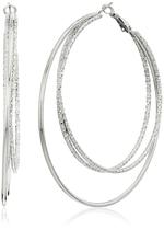 Brincos GUESS Smooth and Texturizado Silver Hoop