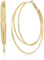 Brincos GUESS Smooth and Texturizado Wire Gold Hoop