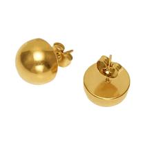 Brincos Hemisféricos Golden Girl Com Pérolas De Aço Inoxidável Acessórios Simples Para Piercing