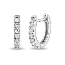 Brincos Hoop Huggie em prata esterlina 925 com zircônia cúbica