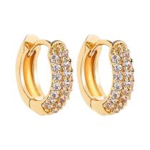 Brincos Huggie De Zircônia Cúbica Dourada Para Mulheres, Joias De Festa Com Piercing De Cartilagem