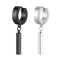 Brincos Huggie Em Forma De Barra Geométrica Punk Masculinos Em Aço Inoxidável Hipoalergênico Brincos Huggie Em Forma De Barra Geométrica Punk Masculinos Em Aço Inoxidável Hipoalergênico