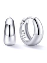 Brincos Huggie Hoop, prata chique, prata esterlina 925