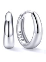 Brincos Huggie Hoop, prata chique, prata esterlina 925