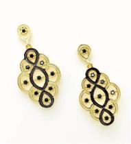 Brincos Imperatriz Florão Com Zirconias Banho Ouro 18k 2281 Brincos Imperatriz Florão Com Zirconias Banho Ouro 18k 2281