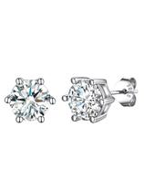 Brincos KeyStyle Diamond Birthstone 8 mm/2 quilates com prata 925 Brincos KeyStyle Diamond Birthstone 8 mm/2 quilates com prata 925