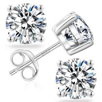 Brincos KRKC&CO Moissanite para homens de 1,2 a 3,0 CT em prata S925