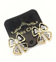 Brincos Laço Diamantado Banho Ouro 18k 2414 Brincos Laço Diamantado Banho Ouro 18k 2414