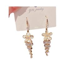 Brincos Longos De Flor Com Zircônia E Opala Para Mulheres, Joias Brilhantes Para Casamento E Festas Brincos Longos De Flor Com Zircônia E Opala Para Mulheres, Joias Brilhantes Para Casamento E Festas