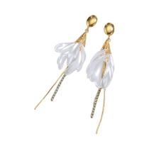 Brincos Longos De Franjas Em Aço Inoxidável Banhados a Ouro, Joias Elegantes Para Festas E Uso