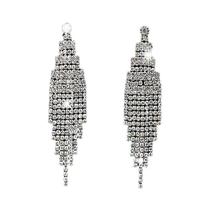 Brincos Longos Geométricos De Cristal Brilhante Para Mulheres, Joias Vintage Para Festas Brincos Longos Geométricos De Cristal Brilhante Para Mulheres, Joias Vintage Para Festas