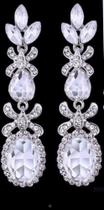 Brincos Longos para Noiva, Festa com Cristais e Zirconias Alto Brilho Brincos Longos para Noiva, Festa com Cristais e Zirconias Alto Brilho