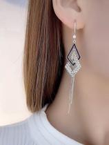 Brincos Losango Strass Sobrepor Delicado Feminino Dourado Brincos Losango Strass Sobrepor Delicado Feminino Dourado