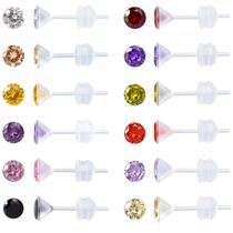 Brincos Lucky Jewelry Plastic para ouvidos sensíveis, 12 pares