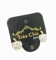 Brincos Maçã Com Microzirconias Banho Ouro 18k 2602