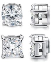 Brincos Magnéticos Jstyle em Aço Inoxidável com Zircônia Cúbica 5-8mm Brincos Magnéticos Jstyle em Aço Inoxidável com Zircônia Cúbica 5-8mm