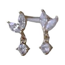 Brincos Minimalistas Em Forma De Tulipa Para Mulheres E Meninas, Joias Românticas Com Zircônia