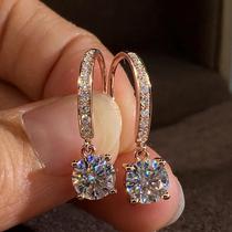 Brincos Minimalistas Femininos Com Pingente Redondo De Zircônia Cúbica, Acessórios Elegantes E Brincos Minimalistas Femininos Com Pingente Redondo De Zircônia Cúbica, Acessórios Elegantes E