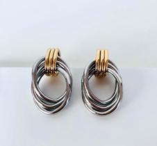 Brincos mix de banhos folheados a ouro e a prata brinco de base Brincos mix de banhos folheados a ouro e a prata brinco de base