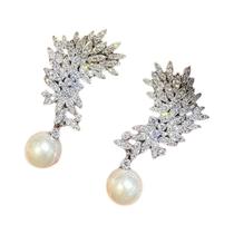 Brincos Modernos Femininos Com Pérolas Imitadas, Joias De Luxo Para Casamento, Acessórios De Moda