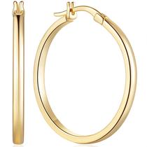 Brincos MOMELF 14K Gold Hoop 20/30/40 mm leves para mulheres