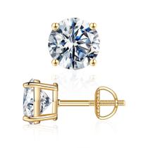 Brincos MOOSEA Moissanite D Color VVS1 de 1,2 quilates em ouro 14 quilates