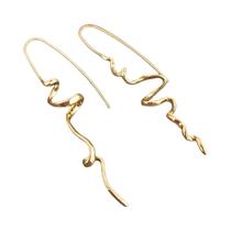 Brincos Ondulados Chiques Em Ouro E Prata Para Mulheres, Simples E Curvados, Para Uso Diário