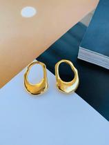 Brincos Orgânicos folheados a Ouro modelo oval martelado Brincos Orgânicos folheados a Ouro modelo oval martelado